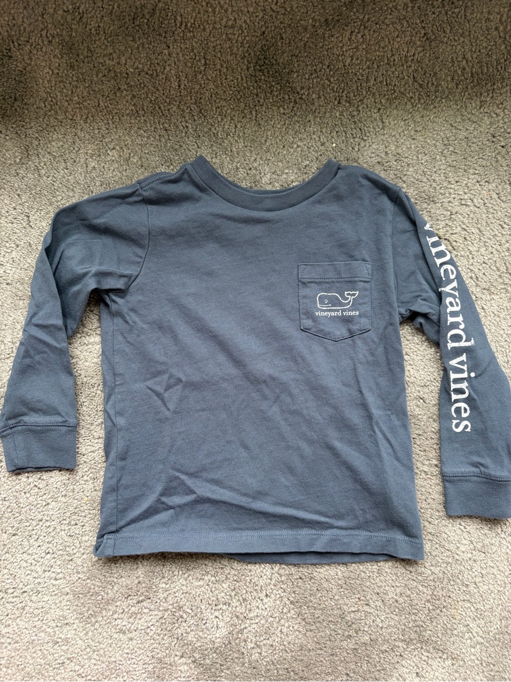 Vineyard Vines Kids Long-Sleeve Pocket Tee - Navy Blue